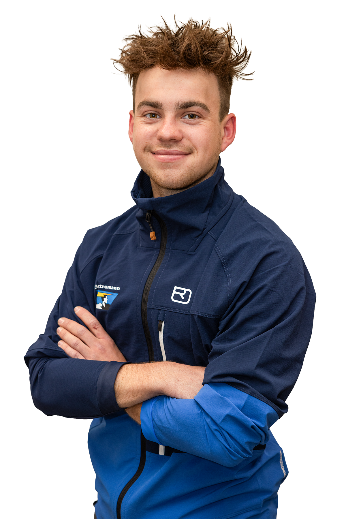 Mitarbeiter von Elektromann mit dem Aufruf „Komm in unser Team“.